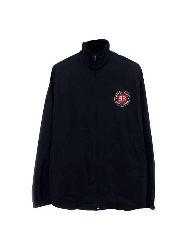 Luxury Balenciaga  High Neck Logo Zip-up Jacket Black