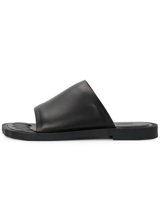 Luxury Balenciaga  Leather Slippers Black