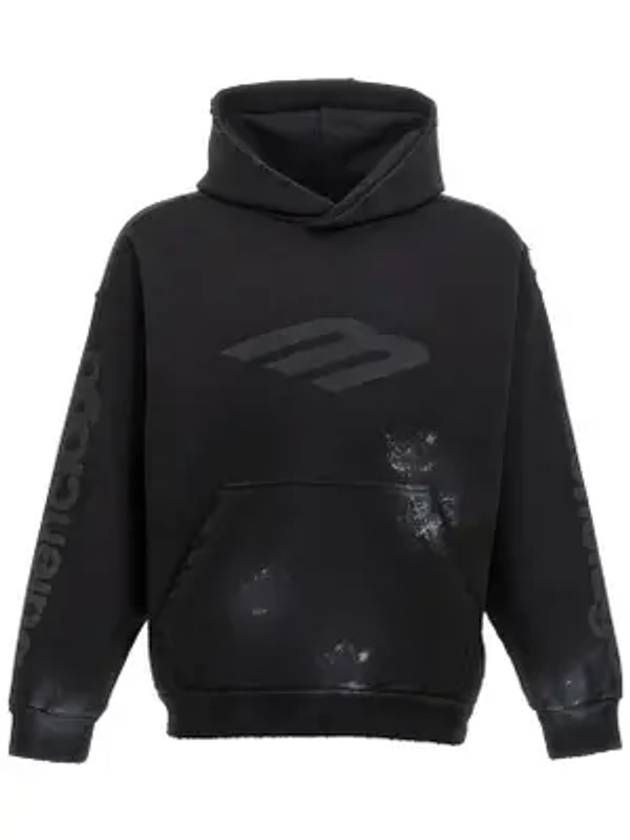 Luxury Balenciaga  Logo Print Hoodie Black