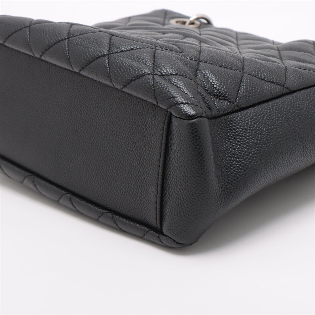 Chanel PST Caviar S Tote Top Bag Black Silver Gold  15th