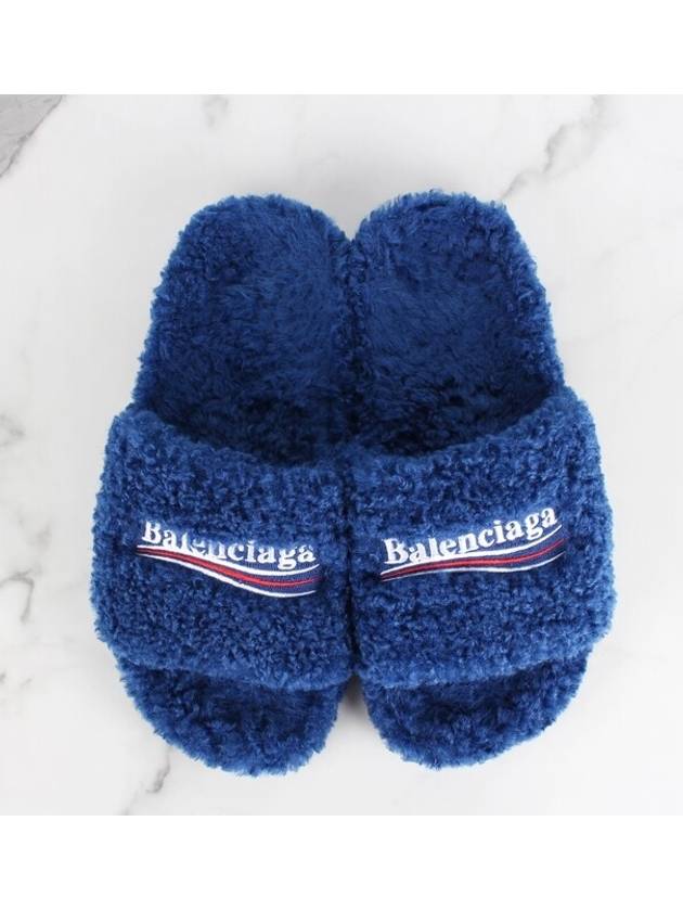 Luxury Balenciaga  fur slide sandals 40