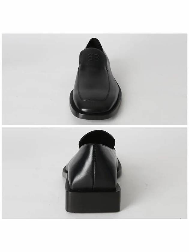 Luxury Balenciaga  BB Logo Square Toe Loafers Black