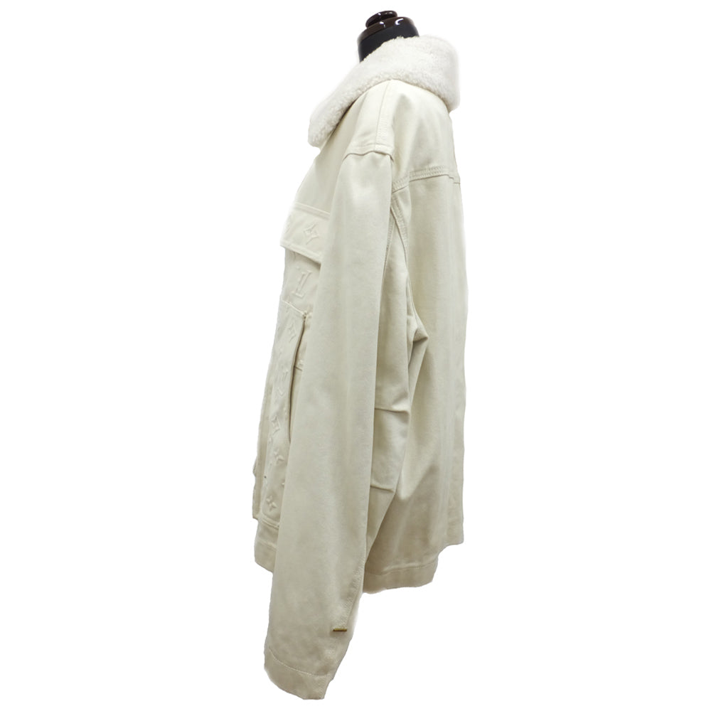 Louis Vuitton Monogram Boaden Jacket Size 46 Ivory Beige Logo Fashion RM231Q TZ0 HO5W Apparel  Dress