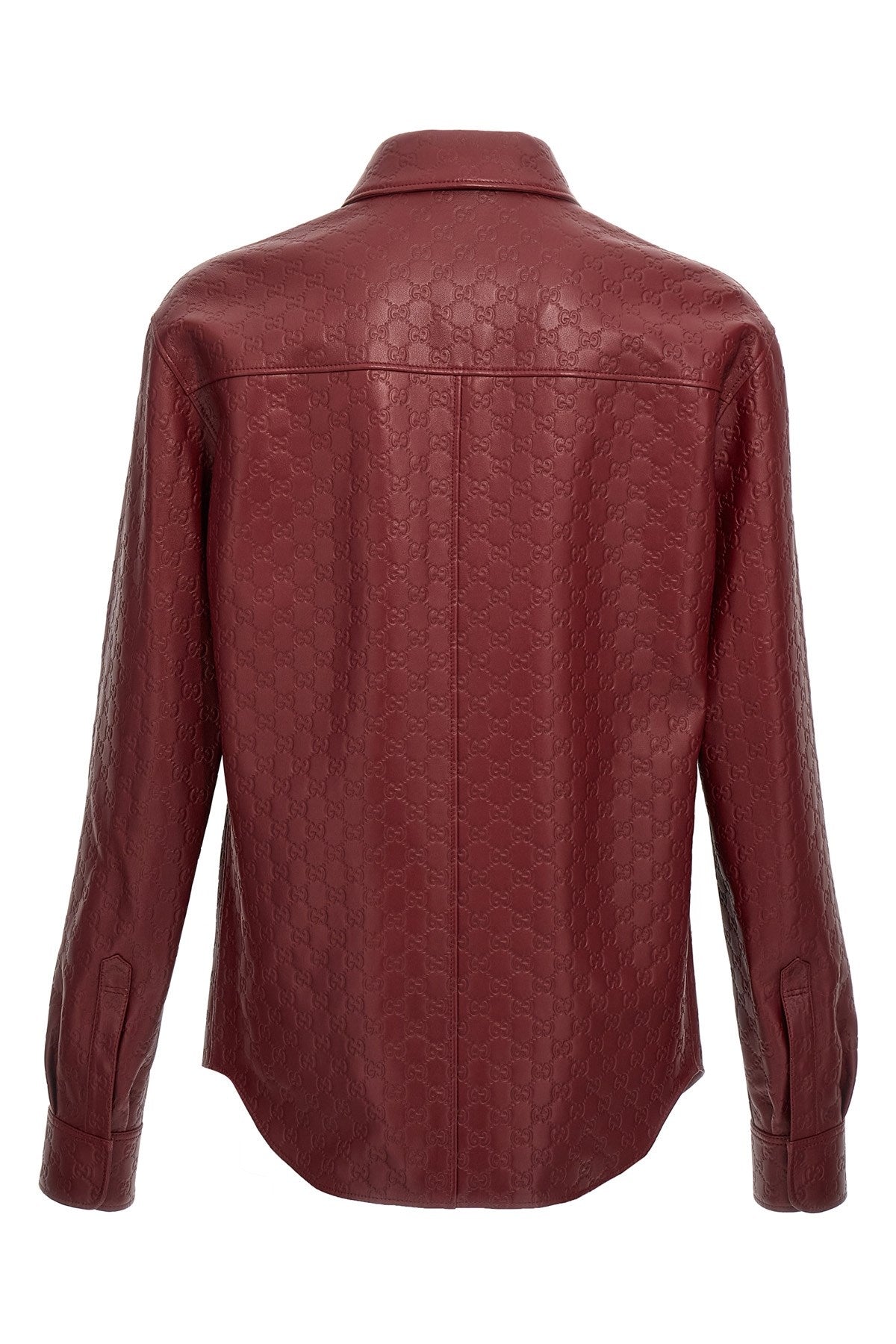 Gucci Men 'Gg' Leather Overshirt