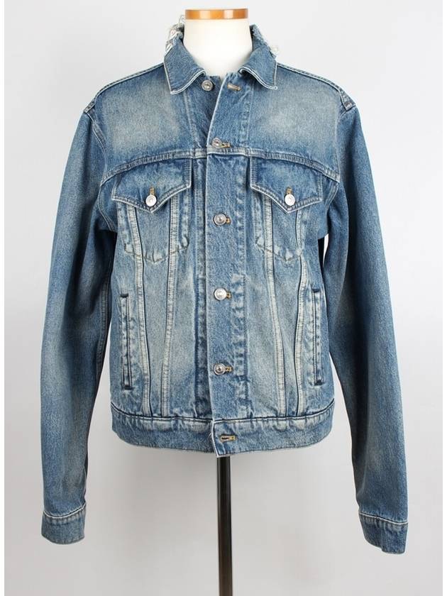 Luxury Balenciaga  wave logo denim jacket 48
