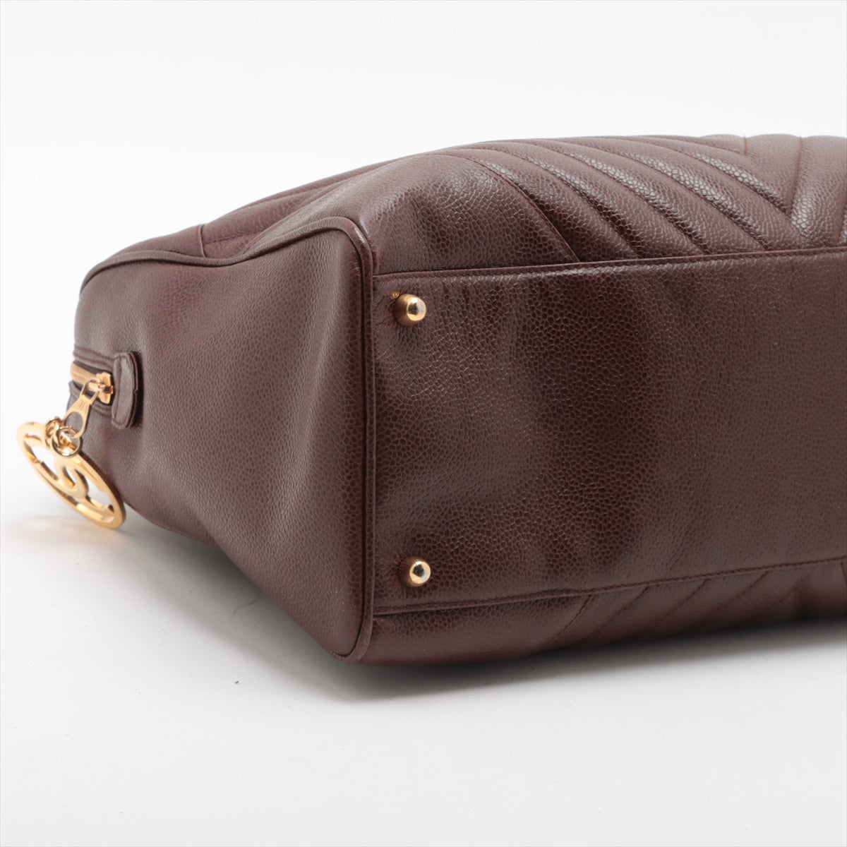 Chanel V Stitch Caviar S Tote Bag Brown G  1st
