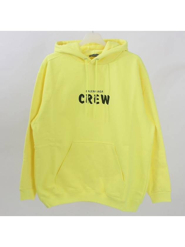 Luxury Balenciaga  Logo Print Cotton Hoodie Yellow