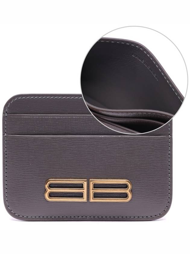 Luxury Balenciaga  Gossip BB Logo Card Wallet Grey