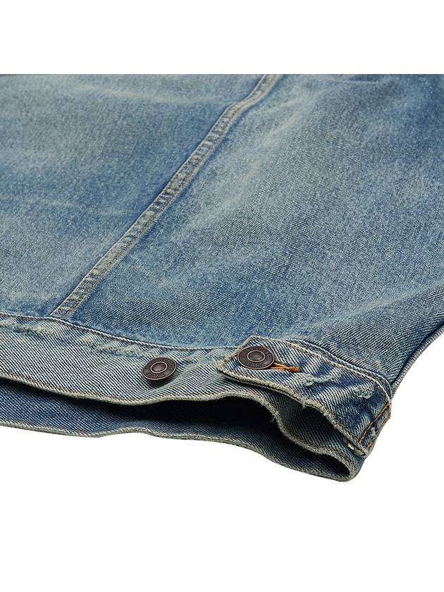 Luxury Balenciaga  Washed Effect Denim Hoodie Blue