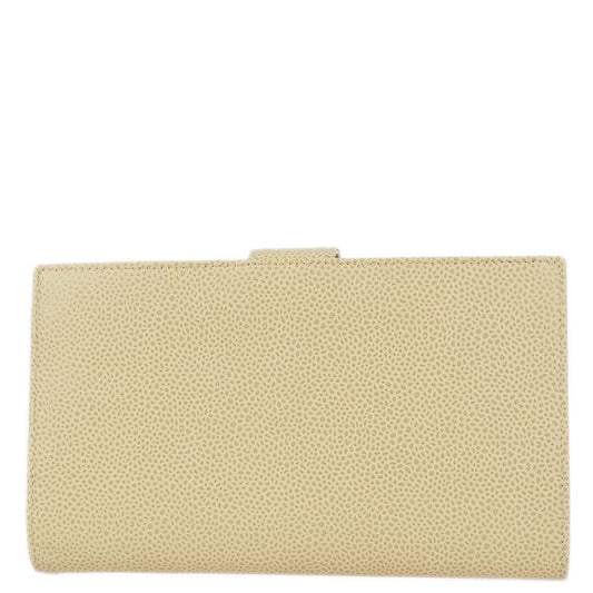 Chanel 2000-2001 Ivory Caviar Bifold Long Wallet Purse