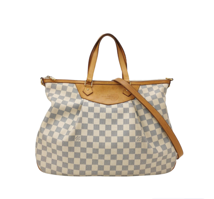 Preloved Louis Vuitton (LV) Siracusa Bag white 42cm 250306781093365