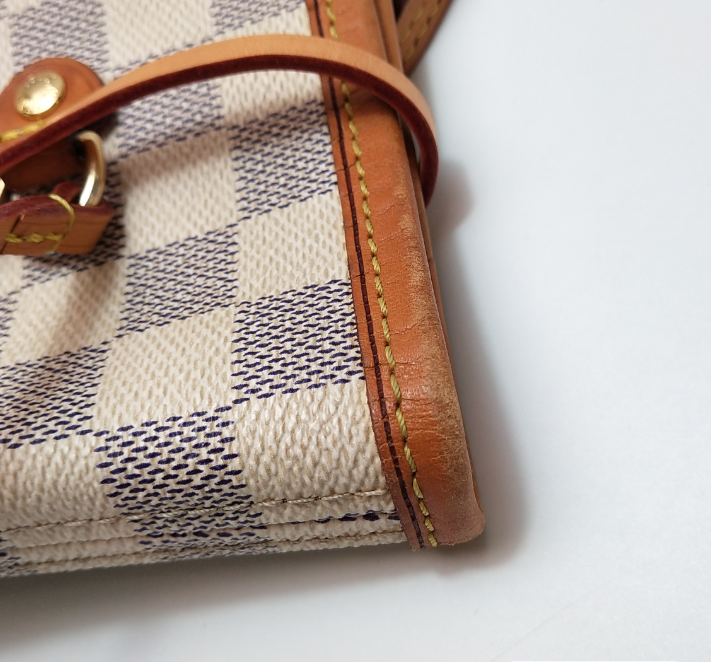 Preloved Louis Vuitton(LV) Damier Azur Neverfull  tote Bag MM White 24090878857261