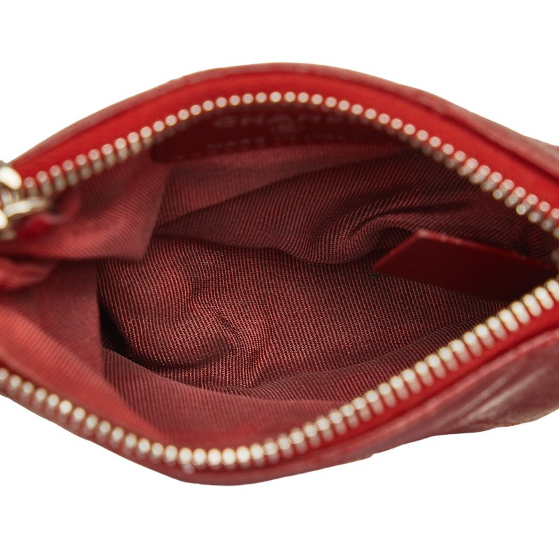 Chanel Matrases Cocomark Coin Cases Wine Red  Leather  CHANEL