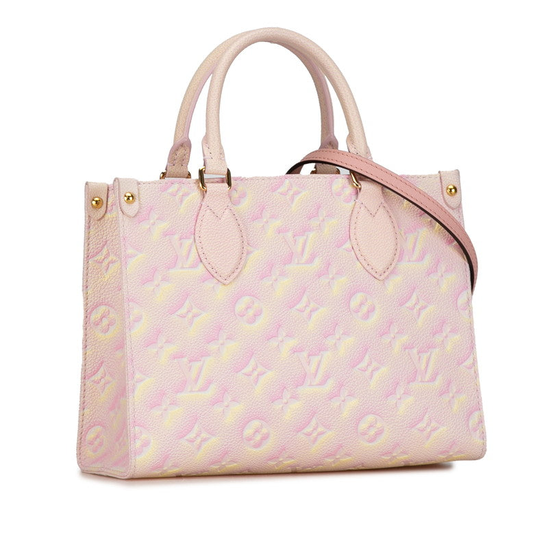 Louis Vuitton Monogram Implant On The Gor PM Handbag Shoulder Bag 2WAY M46168 Light Pink Yellow Leather  Louis Vuitton
