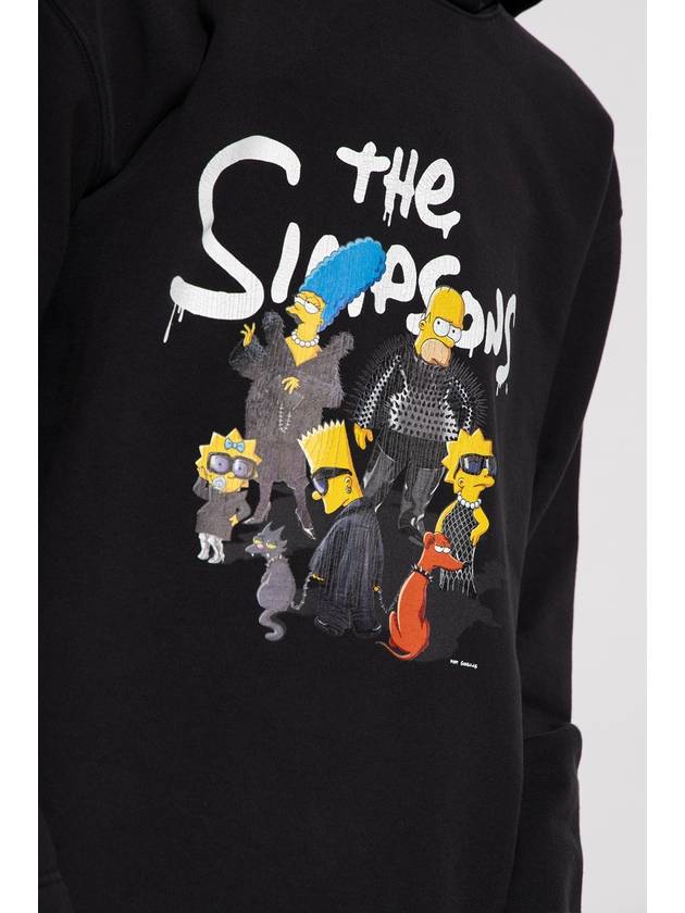 Luxury Balenciaga  Simpsons Print Hoodie Black