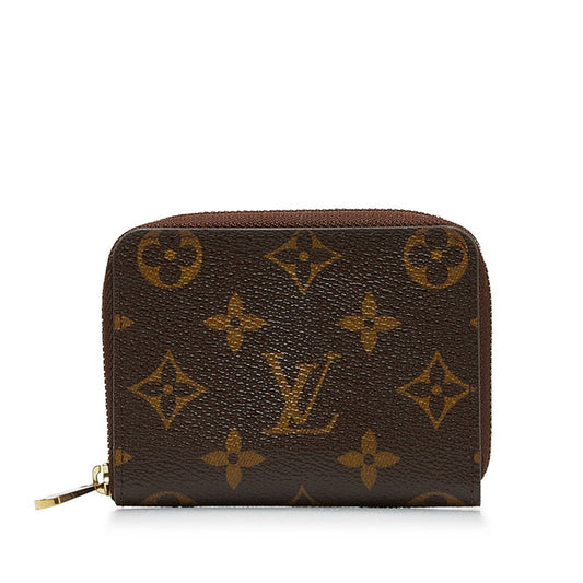 Louis Vuitton Monogram Zippe Coinpass Coincase M60067 Brown PVC Leather  Louis Vuitton