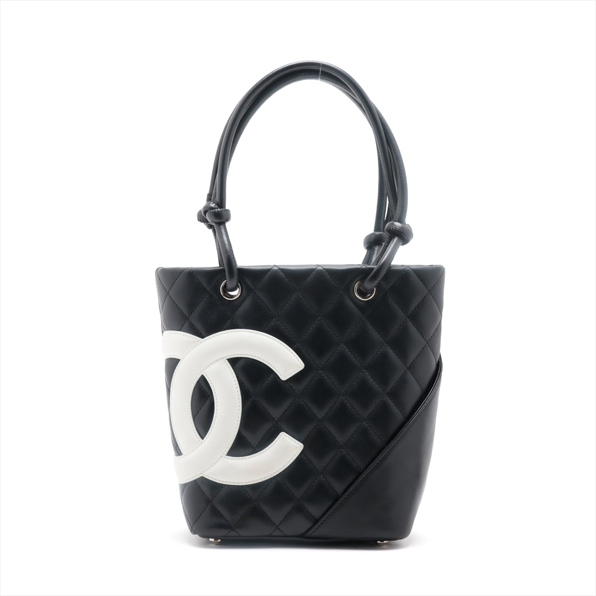 Chanel Combon Line  Tote Bag Black Silver G  9th