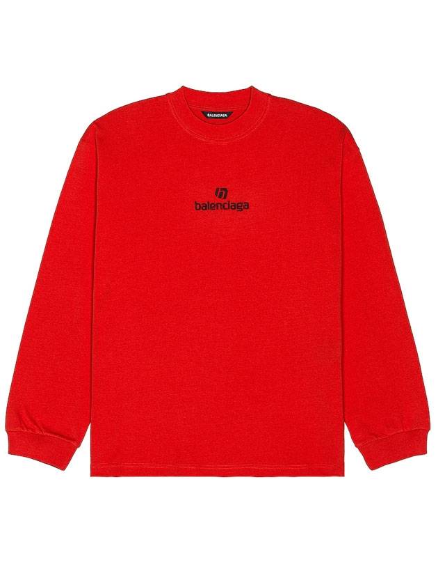 Luxury Balenciaga  Logo Cotton Sweatshirt Red