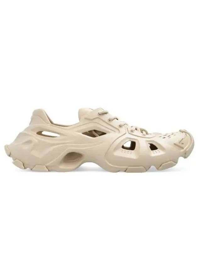 Luxury Balenciaga  HD Rubber Sole Cut-Out Low Top Sneakers Beige