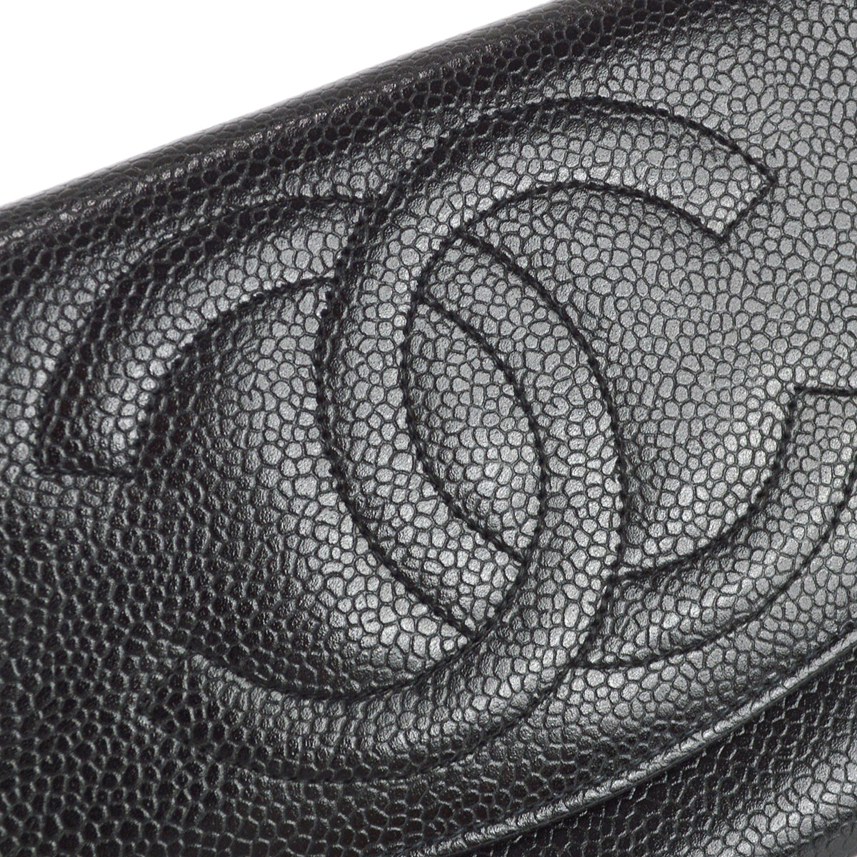 Chanel 1997-1999 Timeless Long Wallet Black Caviar