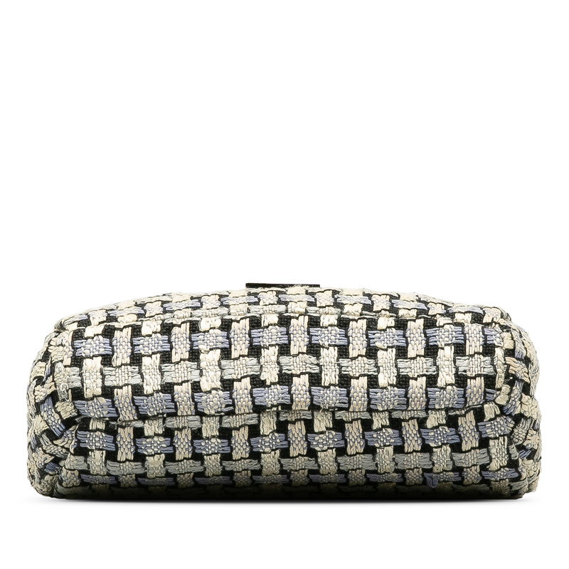 CHANEL CHANEL WILDSTETCH COCOMARK SHOLDER BAG WOOL/LEADER BLUE WHITE LADY'S WILDSTETCH PARIS MARKET SHOP