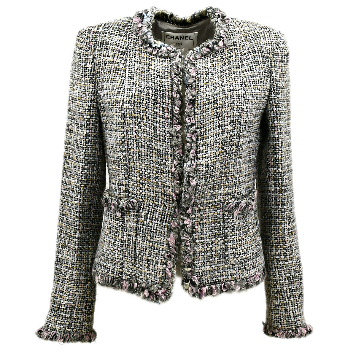 Chanel Fall 2003 Collarless Tweed Jacket #36