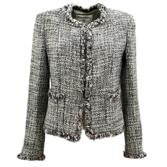 Chanel Fall 2003 Collarless Tweed Jacket #36