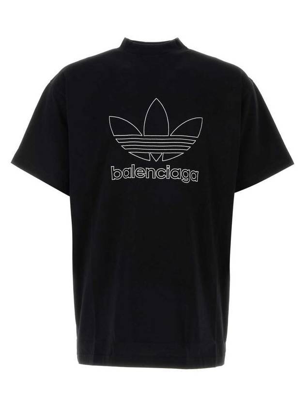 Luxury Balenciaga  Logo Printing Oversized Short Sleeve T-Shirt Black