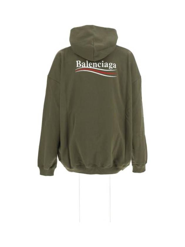 Luxury Balenciaga  Men's Political Campaign Large Fit Hoodie Khaki
