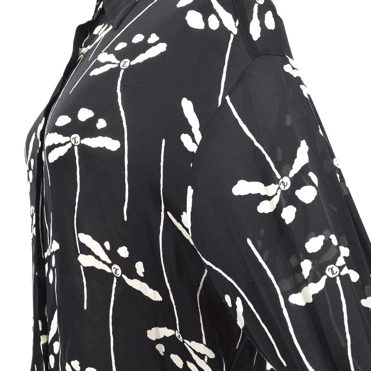 Chanel Fall 1994 CC floral-print silk shirt #40