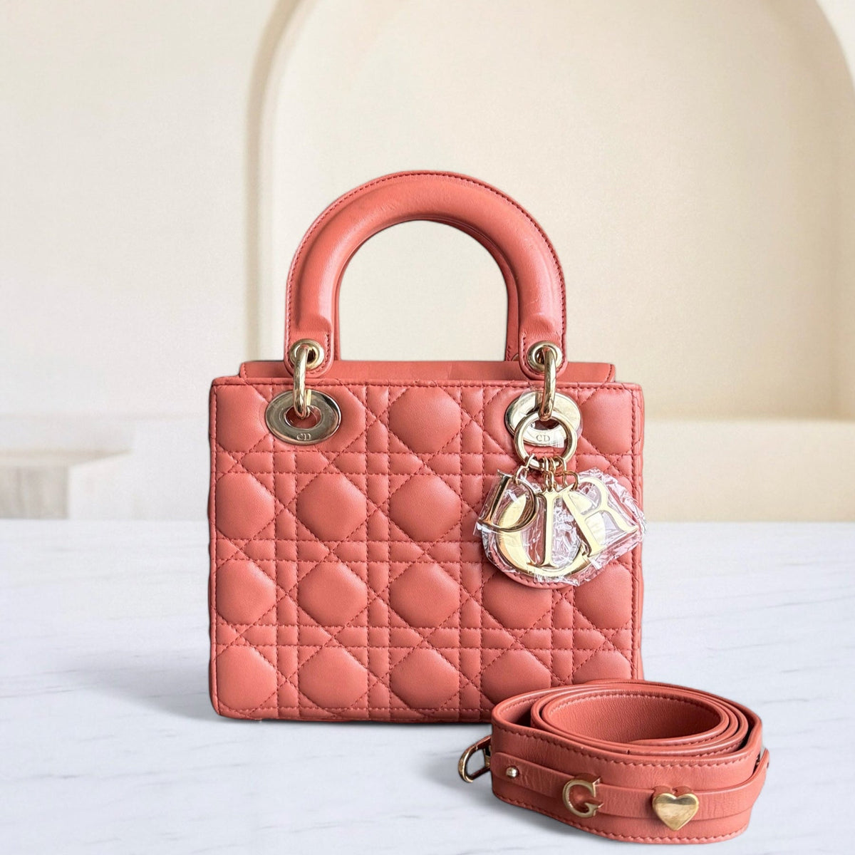 Dior Lady Small ABC Flap - Cannage Lambskin Caramel Gold Hardware MyABC
