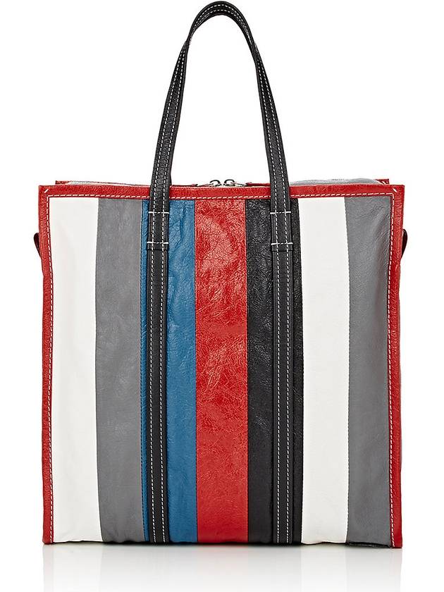 Luxury Balenciaga  Bazar Striped Shopper Medium Tote Bag