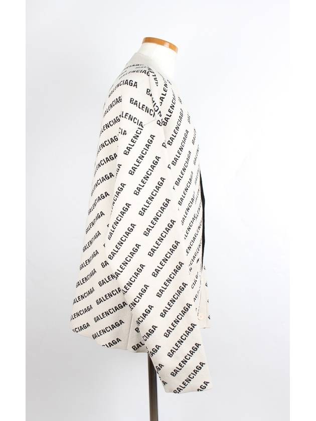 Luxury Balenciaga  All over multi logo cardigan L