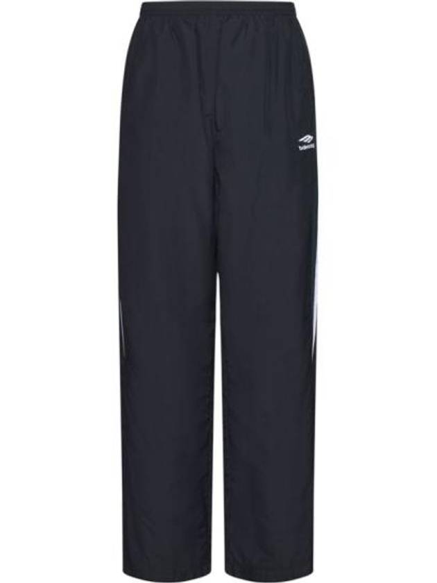 Luxury Balenciaga  Embroidered Logo Nylon Track Pants Black