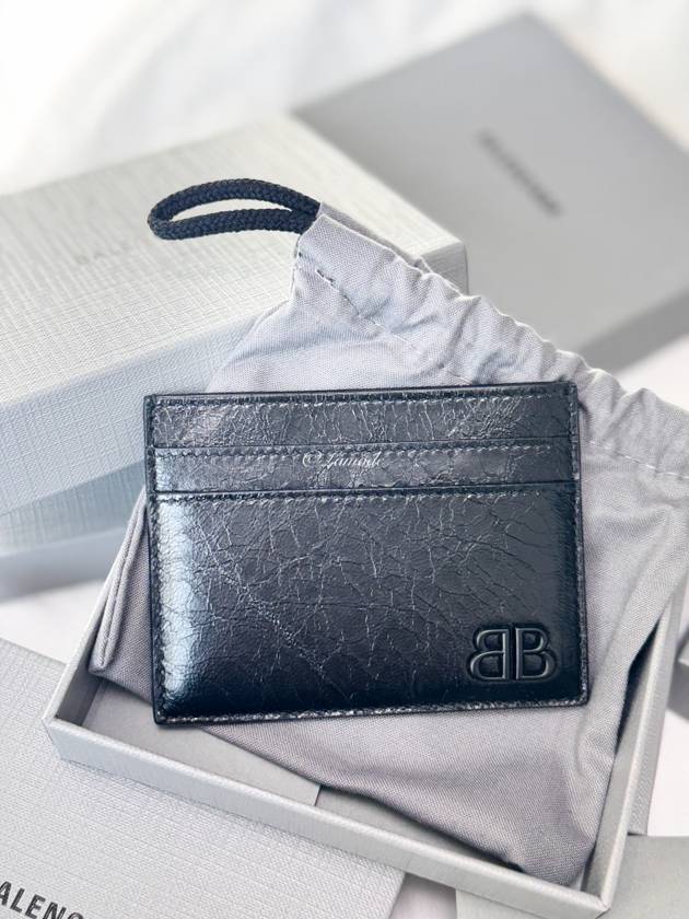 Luxury Balenciaga  Monaco Card Wallet Black