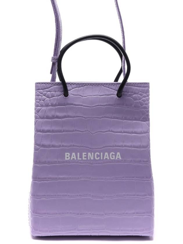 Luxury Balenciaga  WoMen's Crocodile Print Shopping Tote Bag Purple