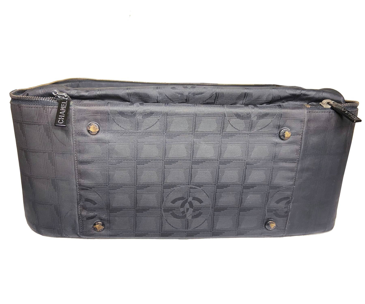 CHANEL Vintage Fabric Travel Handcarry Case Shoulder Bag