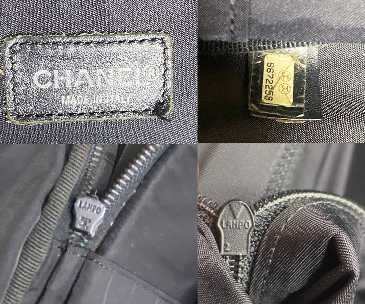 CHANEL Vintage Fabric Travel Handcarry Case Shoulder Bag
