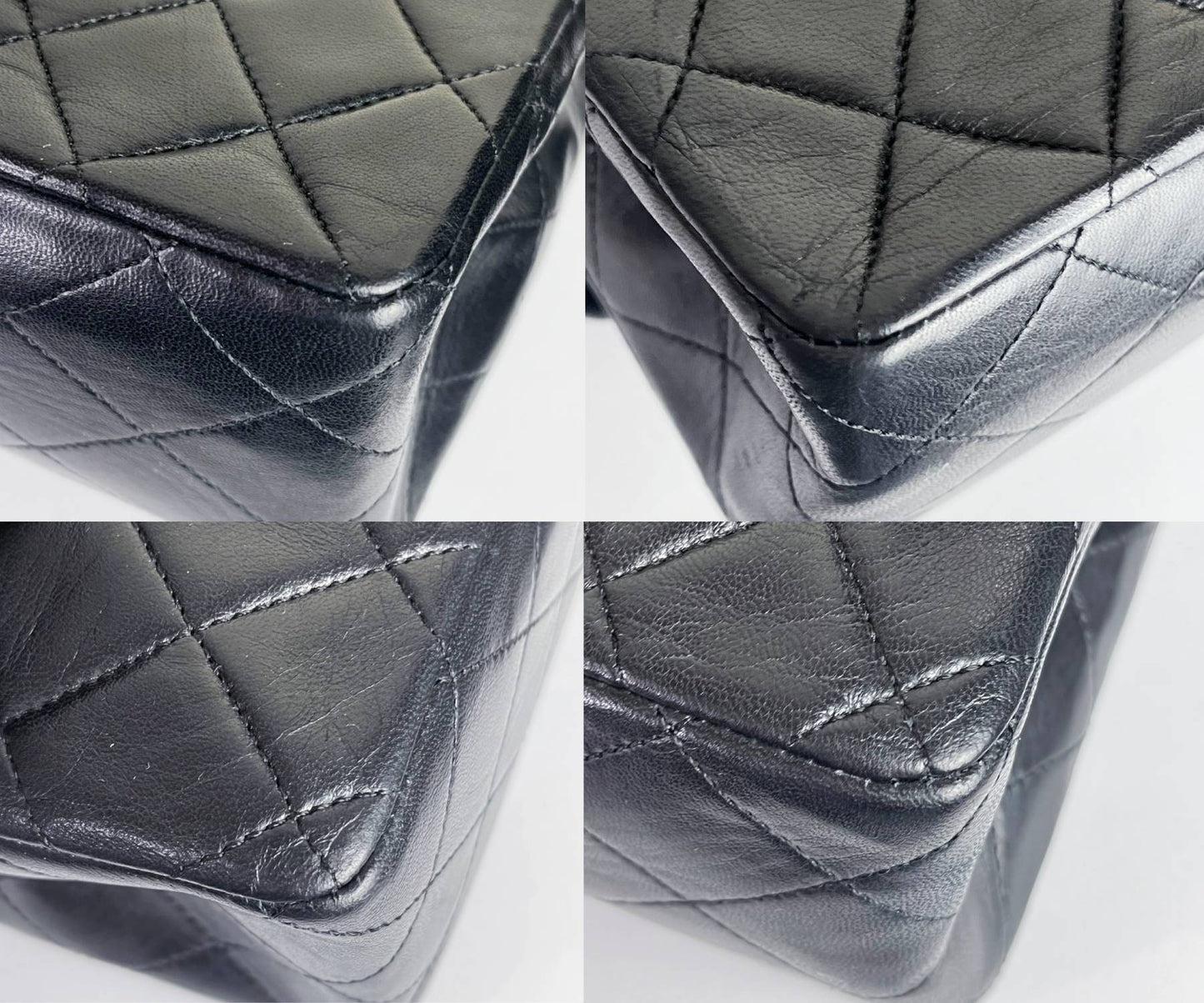 CHANEL Vintage Classic Timeless Double Flap Lambskin 10" Shoulder Bag .