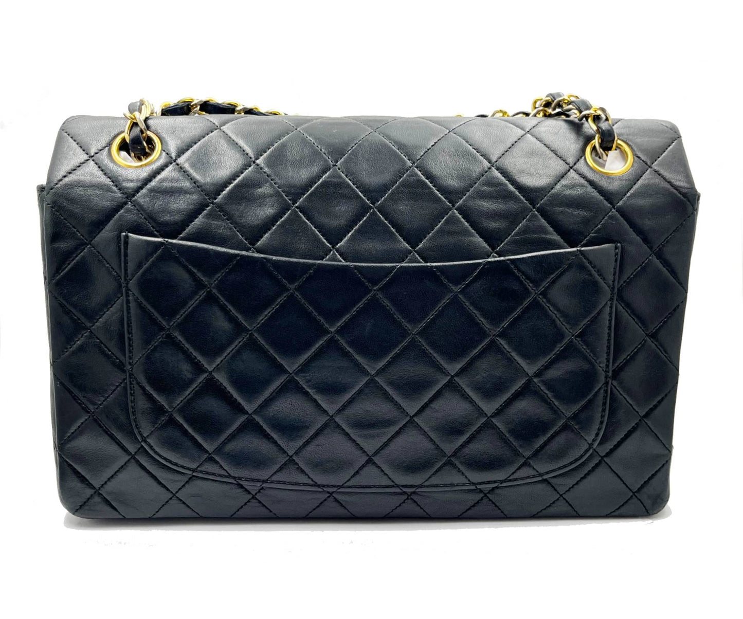 CHANEL Vintage RARE Classic Flap Black Wallet Shoulder Bag Set