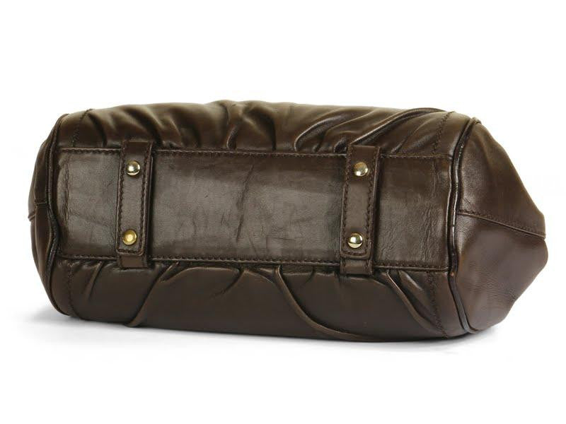 YSL Small Brown Ring Handle Bag