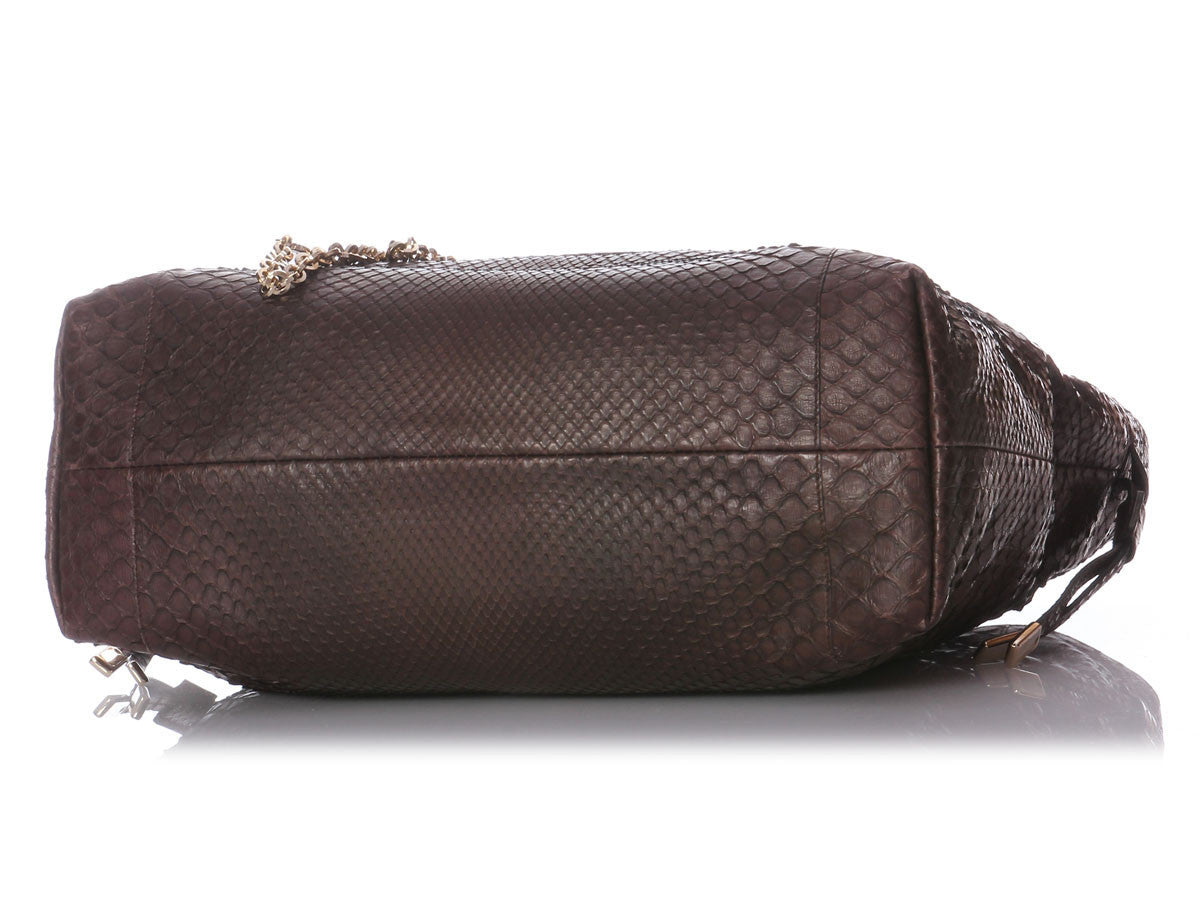 Tod's Brown Snakeskin Tote