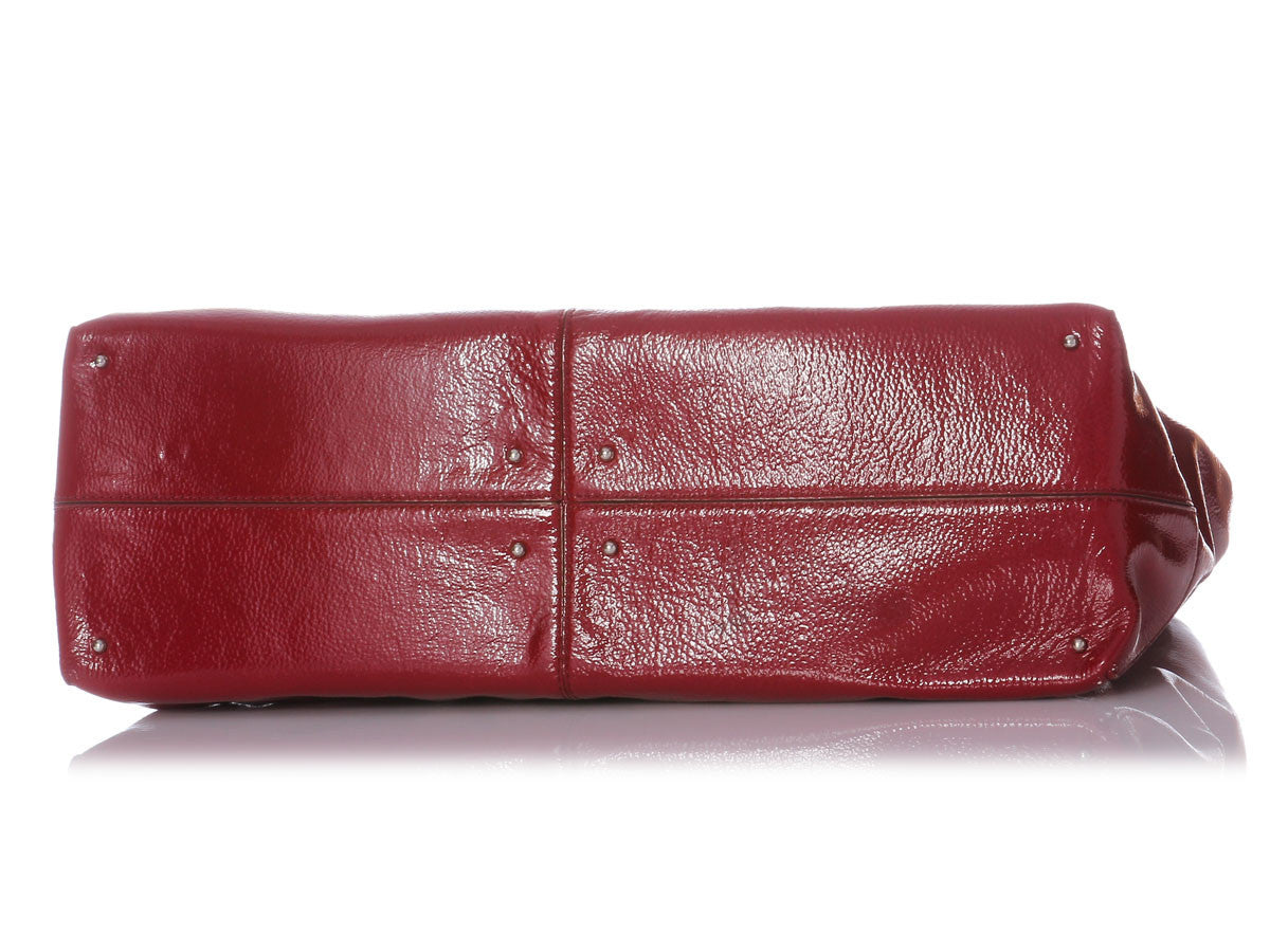 Tod's Large Red Patent D Shopper