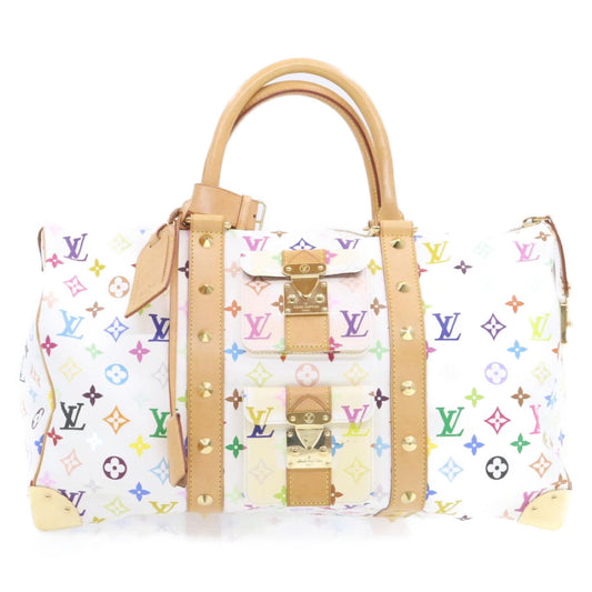 LOUIS VUITTON Monogram Multicolor Keepall 45 Boston Bag White M92641 LV am191bA