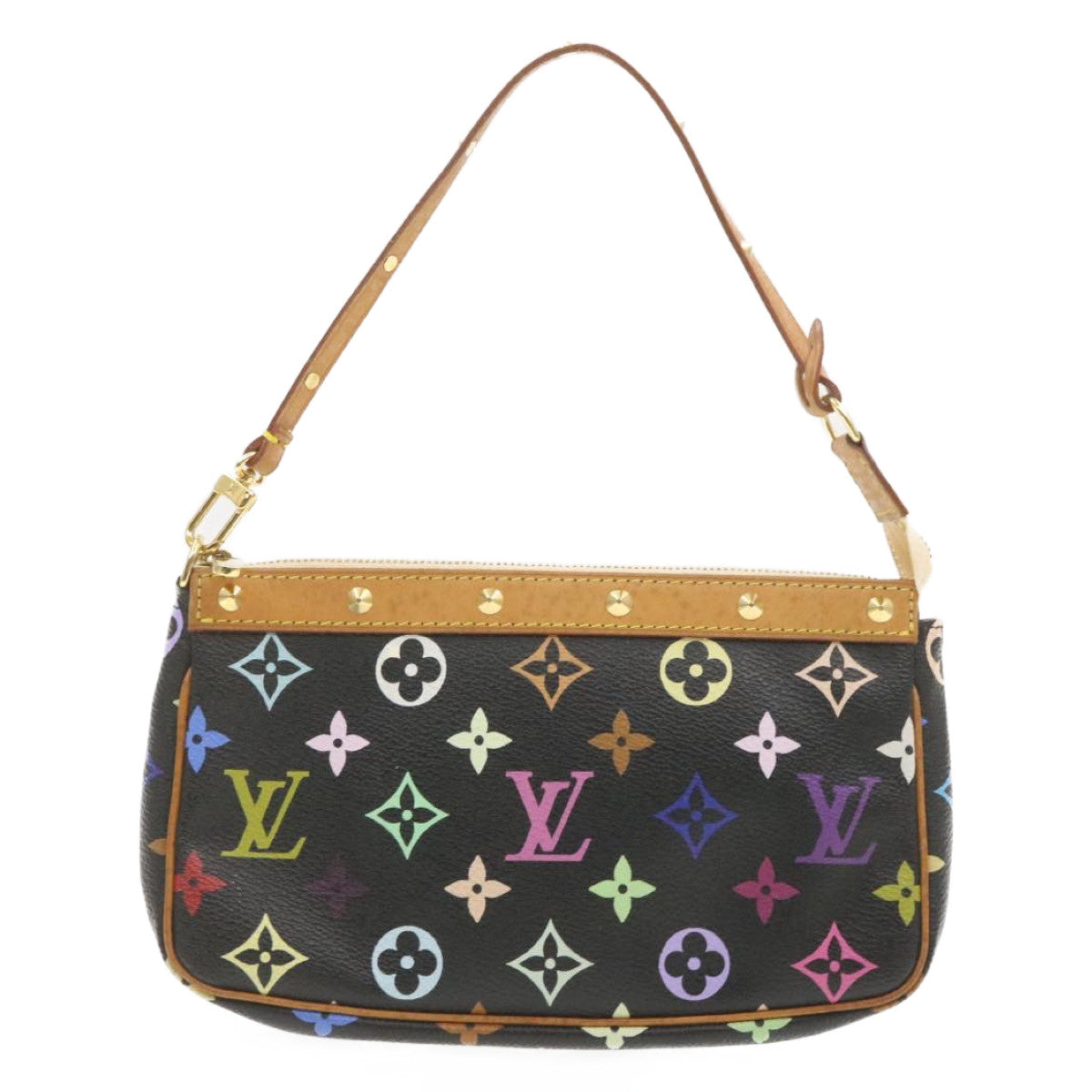 LOUIS VUITTON Monogram Multicolor Pochette Accessoires Pouch Black M92648 am298b