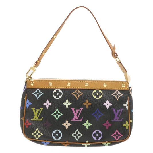 LOUIS VUITTON Monogram Multicolor Pochette Accessoires Pouch Black M92648 am298b