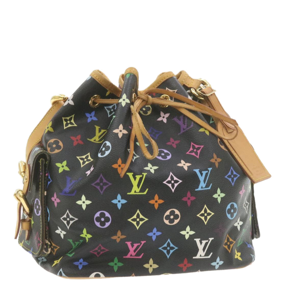 LOUIS VUITTON Monogram Multicolor Noe Shoulder Bag Black M42230 LV  am337bA