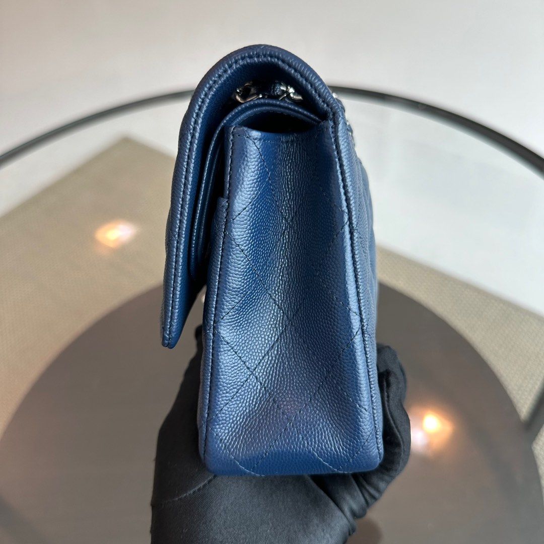 *Brand New* Caviar Medium Quilted Dark Blue SHW No 24