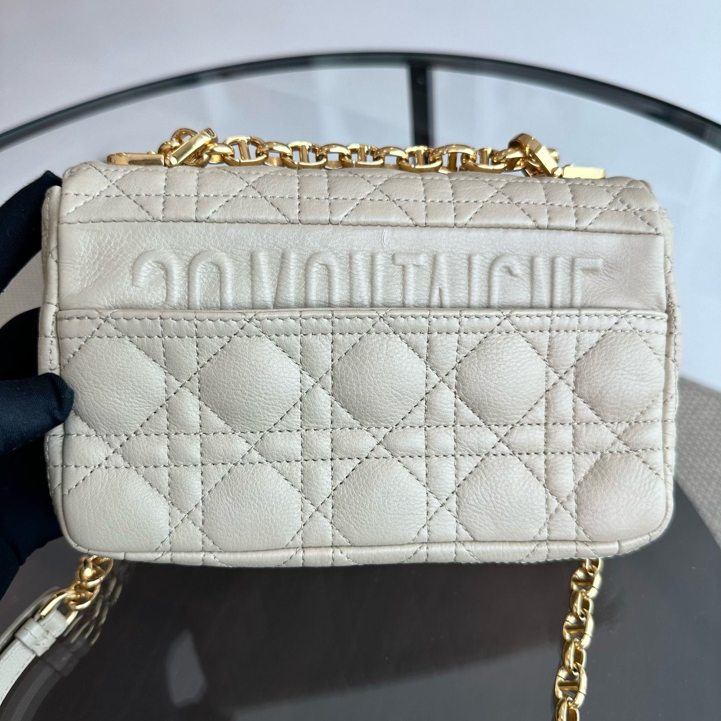 *Brand New* Caro Small Cannage Flap Beige Cross Body Bag GHW