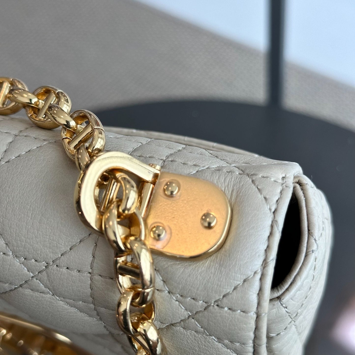 *Brand New* Caro Small Cannage Flap Beige Cross Body Bag GHW